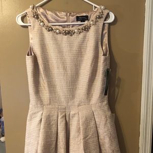 NWT Tahari above the knee dress, size 4, tan
